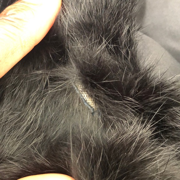 VINTAGE HYBRID BLACK/BROWN RABBIT FUR BOMBER J - Picture 4 of 8